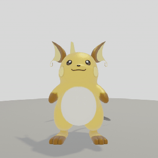 pok lun Raichu animal art figurine Pokémon Pikachu 3d print model - Mito3D