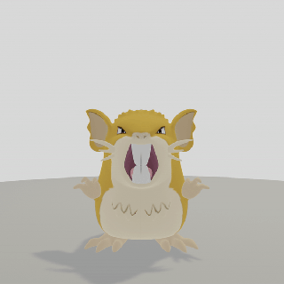 pok mon rattatac Tier Kunst Figur Pokémon raticate 3d print model - Mito3D
