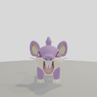 pok lun rattata animal art figurine Pokémon go rat 3d print model - Mito3D