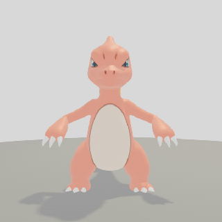 pok lun rettile animale arte figurina Pokemon Saluti charmander charmeleon 3d print model - Mito3D