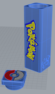 empujar Lun azul edición cubierta soporte juego taza pokemon chorro pizarra portatazos 3d print model - Mito3D