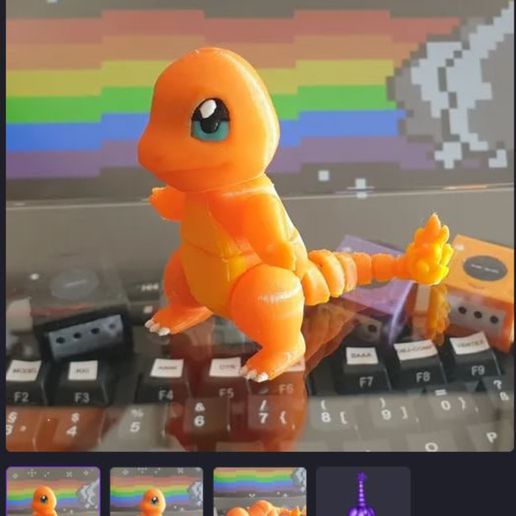 pok lun charmander articulado 3D print model - Mito3D