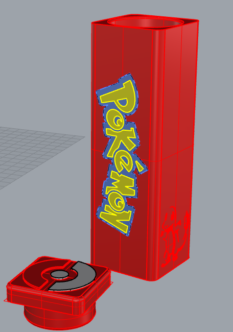 pok lun Feu rouge plate forme titulaire soutien Jeu Pokémon porte gobelet ardoise charmander tasse 3D print model - Mito3D