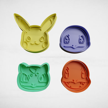 pok seg cabeças x4 biscoito cortador cortadores stl Bolores Pokémon 3d print model - Mito3D