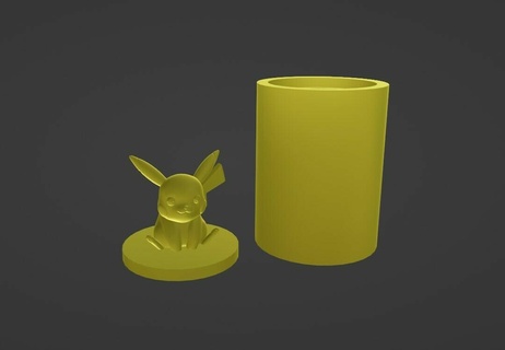 pok lun Pikachu pot récipient gamins gadget 3d print model - Mito3D