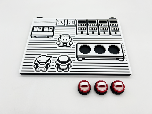 pok mon wall mounted schlüssel halter unterstützung austauschbar bälle pokémon rot blau pokeball pixel kunst mauer montiert zuhause haus dekor magie stilvoll veranstalter enthusiast geschenk ventilator sammlerstück souvenir 3d print model - Mito3D