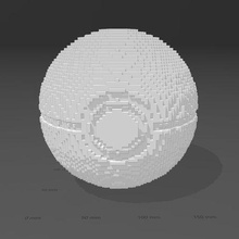 pokebola Pokémon voxel 3d print model - Mito3D