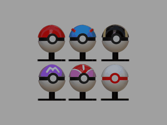 pokeball 6 pack oyun pokemon heykelcik heykel anime pikaçu sanat oyuncak japonya 3d print model - Mito3D