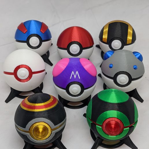 pokeball paquet 1 7 balles 3D print model - Mito3D