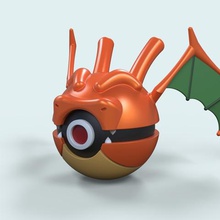 pokeball dragonite divers cosplay de l'appareil pokemon 3d print model - Mito3D