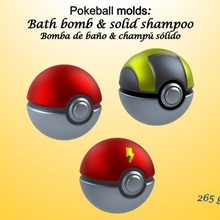 pokeball molds bath bomb solid shampoo bomba ba champ lido mould press pokemon 3d 3d print model - Mito3D