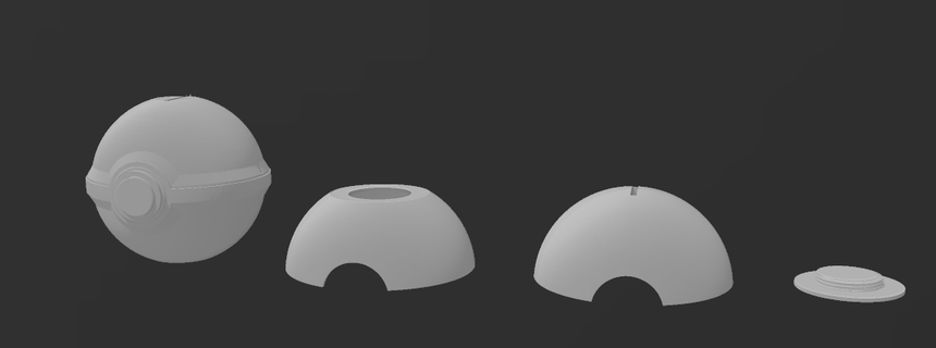 pokeball domuzcuk banka pokemon kumbara madeni para 3d print model - Mito3D