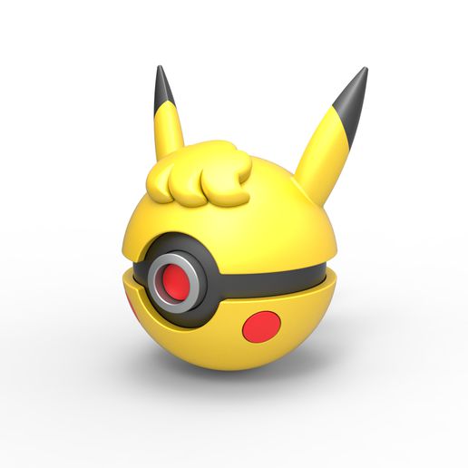 pokeball Pikachu Riccio 3D print model - Mito3D