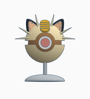 pokebola Pokémon Miau Pikachu miaouss manga Japão anime poli 3d print model - Mito3D
