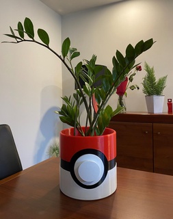 pokeball pentola copertina guaina cilindro enorme Pokemon fiore casa 3d print model - Mito3D