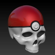 pokeball skull art pokemon 3d print model - Mito3D