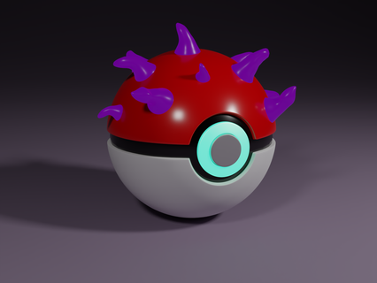 pokeball spikes pinchoball - pokemon fanart blender 3d print model - Mito3D