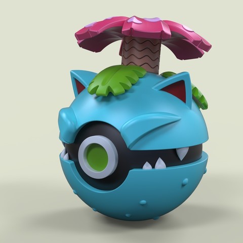 pokeball venusaur gadget cosplay device pokemon 3D print model - Mito3D