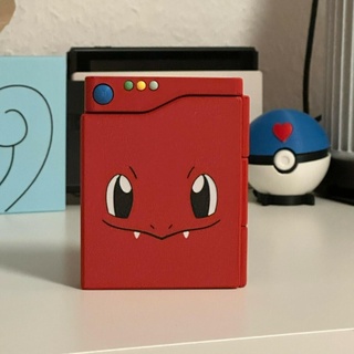 pokedex nintendo charmander glumanda switch gamebox holder pokemon Game pokédex pokémon pokeball pokéball pikachu pikachuball box block gamecards 3d print model - Mito3D