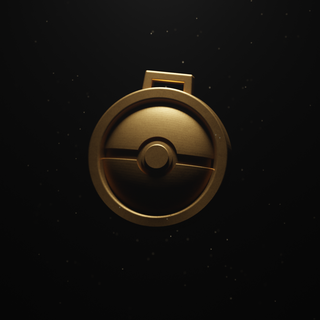 pokemedal pokemon medal Art pokeball trophy reward gold 3d print model - Mito3D