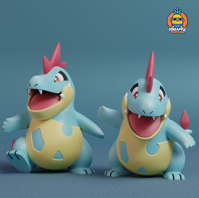 pokémon croconaw 2 poses jogos pikachu cinza pokebola brinquedo casa livre mimikyu popular eevee impressão cão anime manga colecionável charizard namorados totodile feraligatr 3d print model - Mito3D