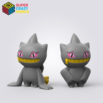 pokemon - banette easy print no support art goodra pikachu charmander bulbasaur free anime batman toy flexi darth eevee charizard gengar valentine psyduck starmie 3d print model - Mito3D