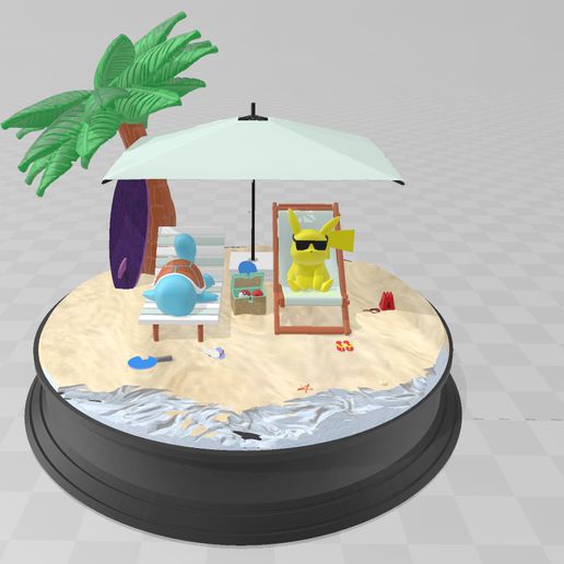 Pokémon Strand Diorama 3D print model - Mito3D