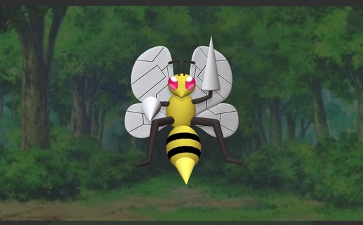 pokemon beedrill abeja bosque veneno recuadro toque 3d print model - Mito3D