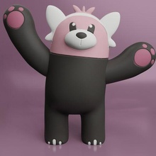 pokemon - bewear art pikachu stufful bear ursaring teddiursa plush toy pokeball collectible print figure 3d print model - Mito3D