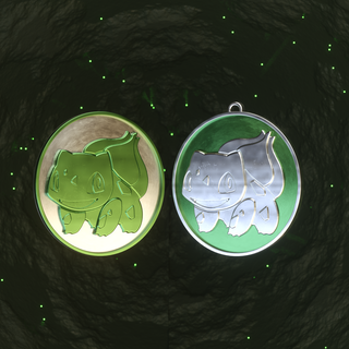 pokemon - bulbasaur badge coin keychain pendant Jewelry poke gen1 3d print model - Mito3D