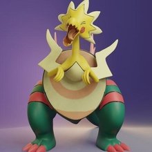 pokemon dracozolt 3d print model - Mito3D