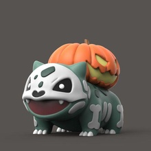 pokemon - halloween bulbasaur 3d print model - Mito3D
