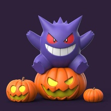 Pokémon Halloween Gengar 3d print model - Mito3D
