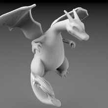 pokemon - high-res 006 Glurak Spiel high poly Abbildung 3d print model - Mito3D
