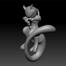 pokemon - high res 150 mewtwo v2 game collection figure 3d print model - Mito3D