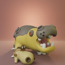 pokemon su aygırı 2 pozlar oyun Pikaçu çöl Sanat oyuncak koleksiyon pokeball tiranitar larvar flygon hipo Yazdır şekil 3d print model - Mito3D