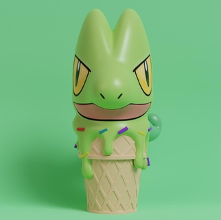 pokemon - ice cream treecko pikachu ash pokeball toy popular eevee printing 3d anime manga collectible legendary grovyle sceptile nintendo christmas 3d print model - Mito3D