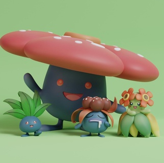 pokemon garip kasvet aşağılık bellossom Pikaçu kül pokeball oyuncak ev Bedava Mimikyu popüler Eevee baskı köpek anime manga koleksiyon sihirbaz 3d print model - Mito3D