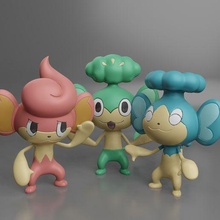 pokemon - panpour pansage pansear art pikachu simisage simesear simipour toy collectible figure print ash anime 3d print model - Mito3D