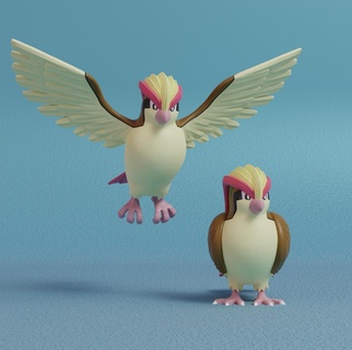 pokemon - pidgeot 2 poses 3d print model - Mito3D
