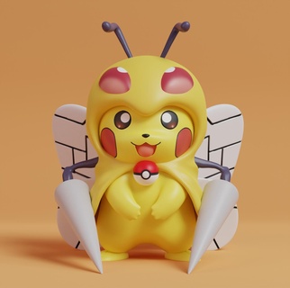Pokémon Pikachu beedrill cosplay cendre pokeball jouet Accueil maison populaire Évoli impression chien anime manga collectionner charizard Aspicot kakuna 3d print model - Mito3D