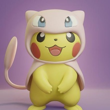 pokemon - pikachu cosplay mew 3d print model - Mito3D