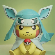 pokemon - pikachu cosplay poncho glaceon 3d print model - Mito3D