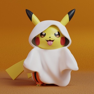 pokemon Pikachu fantasma Víspera Santos ceniza pokebola juguete hogar casa gratis mimikyu popular eevee impresión perro anime manga coleccionable charizard gastosamente perseguidor gengar 3d print model - Mito3D