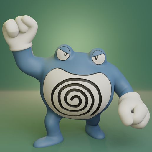 pokemon - poliwrath 2 poses 3D print model - Mito3D