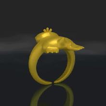 pokemon psyduck anillo joyería joya accesorios lindo Arte 3d print model - Mito3D
