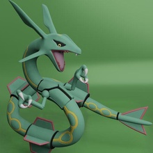 Pokemon rayquaza arte Pikachu Drago Smeraldo terra kyogre zaffiro rubino dragonite garchomp sinnon collezione giocattolo cenere figura 3d print model - Mito3D