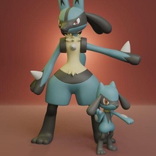 Pokémon riolu Lucario 3d print model - Mito3D