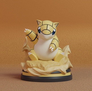 pokemon - sandshrew figure 3d print model - Mito3D