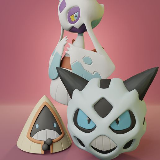 pokemon horlama Glalie buz oyun Pikaçu Sanat oyuncak koleksiyon pokeball kar Yazdır yazdırılabilir Glaceon kül manga anime 3D print model - Mito3D